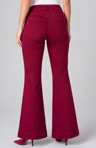 Liverpool Hannah Flare with Comfort Waist in Wild Cranberry