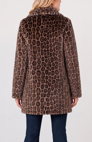 Liverpool Collared Brown Faux Fur Coat
