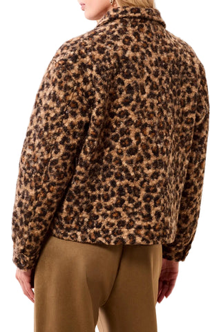 Tribal Animal Print Button Front Coat with Lining in Hickory