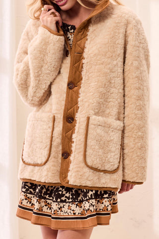 Tribal Reversible Coat in Walnut