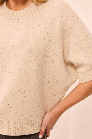 Tribal Lofty Extended Sleeve Sweater in Heathered Pashmina