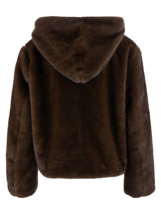 Kut Saskia Faux Fur Jacket in Chocolate