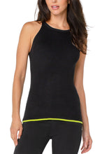 Load image into Gallery viewer, Liverpool Black &amp; Lime Sleeveless Halter Tank
