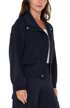Load image into Gallery viewer, Liverpool Zip Up Dolman Jacket in Lunar Blue
