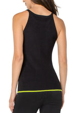 Load image into Gallery viewer, Liverpool Black &amp; Lime Sleeveless Halter Tank
