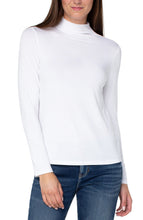 Load image into Gallery viewer, Liverpool White Long Sleeve Mock Neck Knit Top
