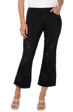 Load image into Gallery viewer, Liverpool Hannah Crop Flare with Fray Hem, Black Daisy
