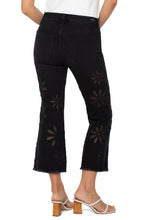 Load image into Gallery viewer, Liverpool Hannah Crop Flare with Fray Hem, Black Daisy
