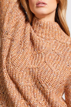 Load image into Gallery viewer, Tribal Funnel Neck Oversized Sweater in Almond
