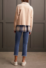 Load image into Gallery viewer, Tribal Crop Denim Shacket with Patch Pockets in Beige
