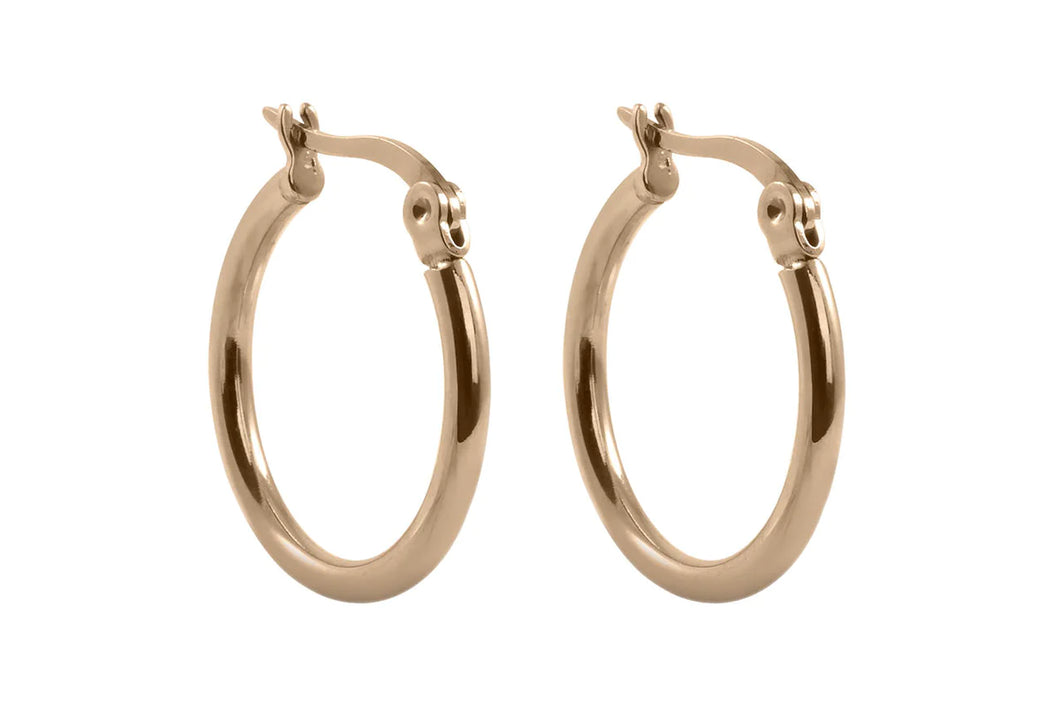 QUDO Gold Valentano Hoop Earrings (Assorted Sizing)