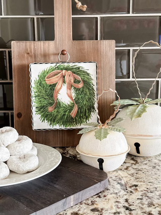 Cedar Wreath Mini Metal Art