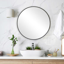 Load image into Gallery viewer, Black Thin Frame Round Mirror
