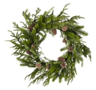 Real Touch Norfolk/Spruce/Juniper Wreath 24"