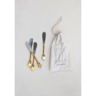 Brass Star Canape Knives