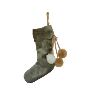 Grey Velvet Stocking Ornament