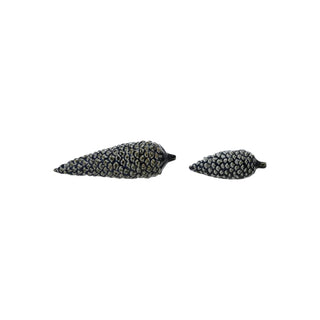Stoneware Pinecones in Blue Assorted