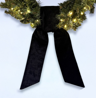 Black Velvet Wreath Sash with Metallic Gold Back 56"
