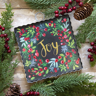 Joy Wreath Mini Metal Art