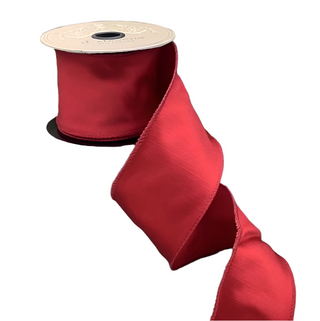 True Red Faux Dupion Ribbon - SOLD BY THE FOOT