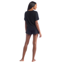 Load image into Gallery viewer, Softies Black Dream Slouchy Tee Top with Shorts Lounge Set
