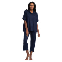 Load image into Gallery viewer, Softies Navy Dream Jersey Cowl Neck Lounge Set
