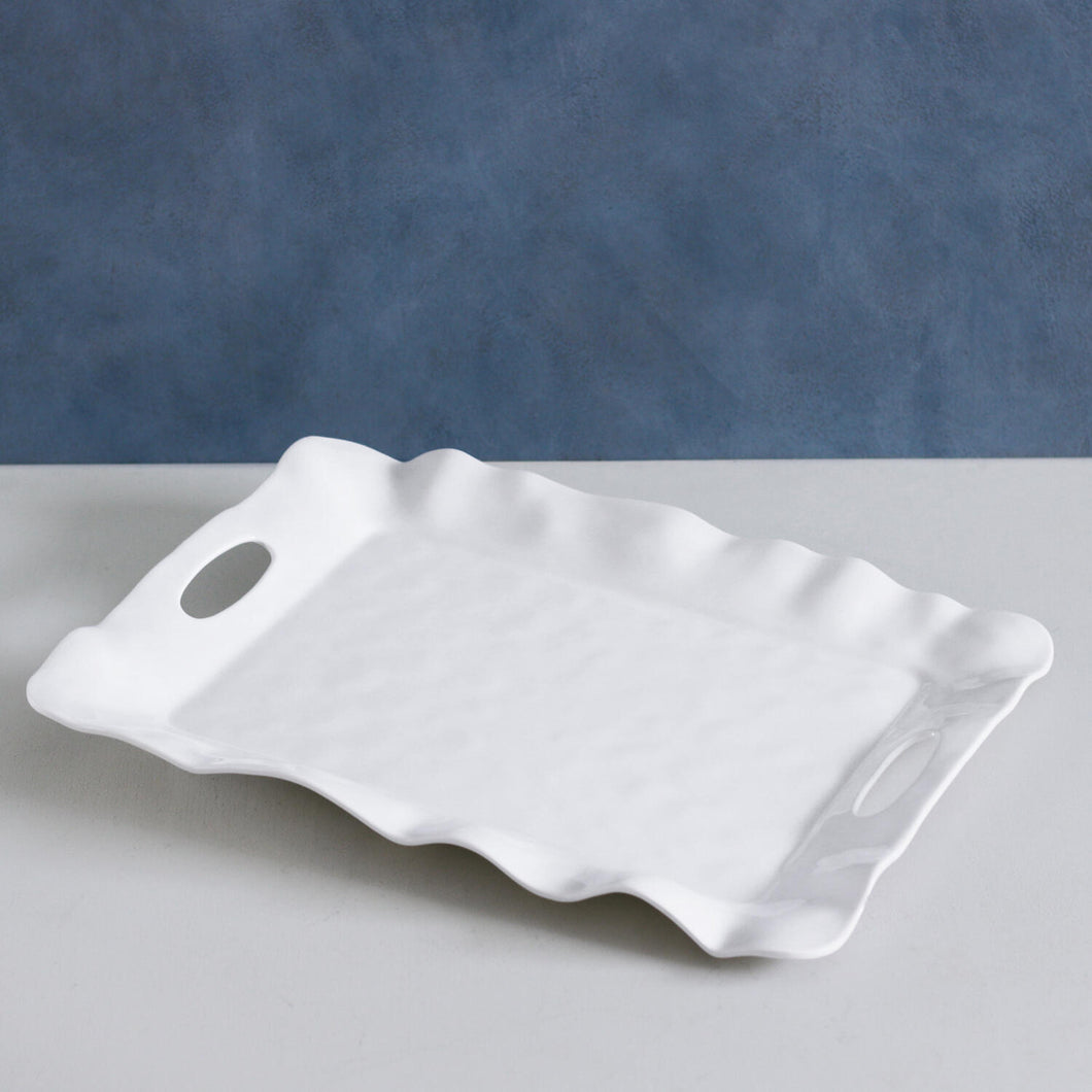 Beatriz Ball Vida Havana White Rectangular Tray with Handles