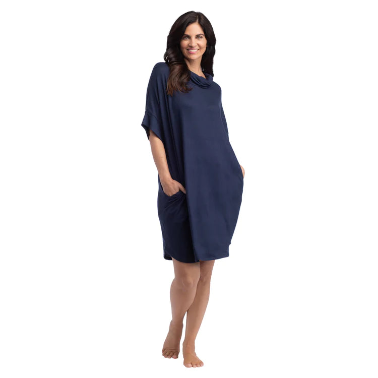 Softies Navy Dream Jersey Cowl Neck Lounger