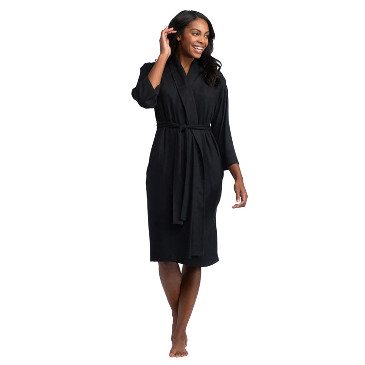 Softies Dream Shawl Collar Robe Black
