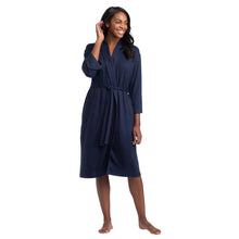 Load image into Gallery viewer, Softies Navy Dream Shawl Collar Robe
