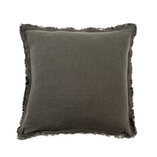 Gunmetal Frayed Edge Pillow