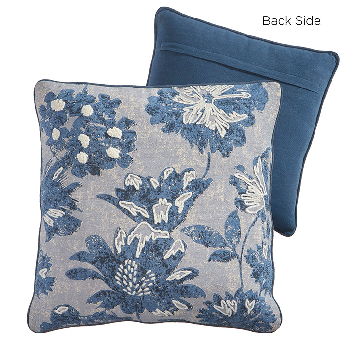 Blue Floral Pillow