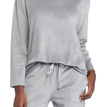 Load image into Gallery viewer, Softies Grey Feather Velour Funnel Neck Lounge Set
