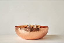Load image into Gallery viewer, Round Metal Bowl with Copper Hammered Finish
