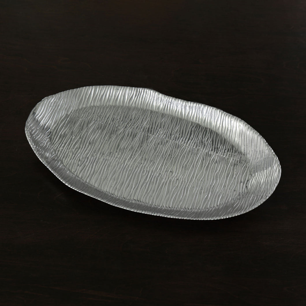 Beatriz Ball Sierra Modern Ripples Gunmetal Oval Platter