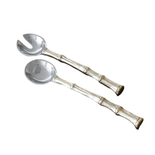 Beatriz Ball Garden Bamboo Salad Servers with Gold Handles gold tarnish free aluminum alloy FDA safe handmade