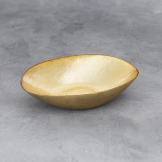Beatriz Ball New Orleans Glass Gold Foil Medium Oval Bowl hand finished glass
