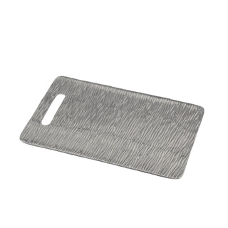 Beatriz Ball Sierra Modern Ripples Small Cheese Tray with Handle in Gunmetal tarnish free aluminum alloy FDA safe handmade