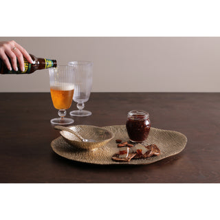 Beatriz Ball Sierra Tela Medium Round Platter handmade tarnish free aluminum alloy FDA food safe gold
