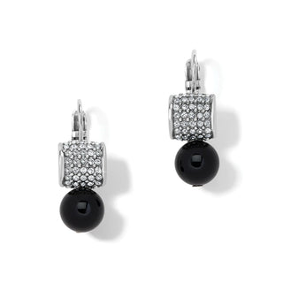 Brighton Black/Silver Meridian Leverback Earrings