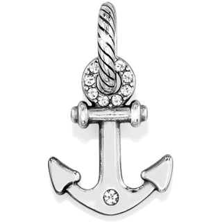 A silver-colored anchor charm with a unicorn and diamond embellishments. Brighton Coastal Charm