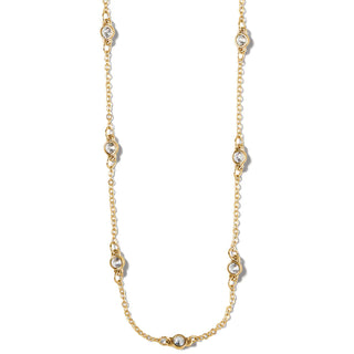 A gold-colored collar necklace with crystal embellishments. Brighton Gold Illumina Petite Collar Necklace