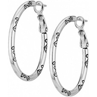 Brighton Oval Hoop Charm Earrings silver