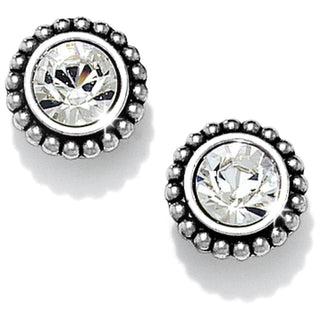 A pair of silver-plated, fine quality crystal post earrings with a flat disc back and a twinkle design. Brighton Twinkle Medium Post Earrings