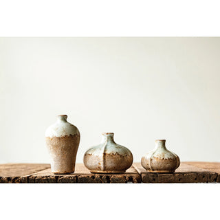 Distressed Terracotta Vases Assorted cream brown