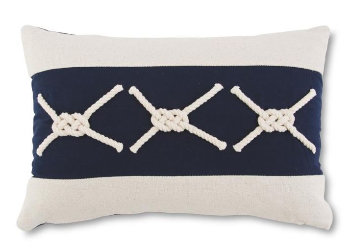 Blue & White Nautical Knot Pillow