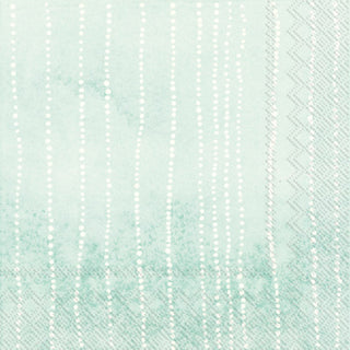 A package of white cocktail napkins with a green dotted pattern.
