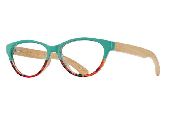 Blue Planet Eco Lucia Turquoise & Tortoise Wood Blue Light Glasses