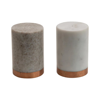 Marble Salt & Pepper Shakers with copper base
