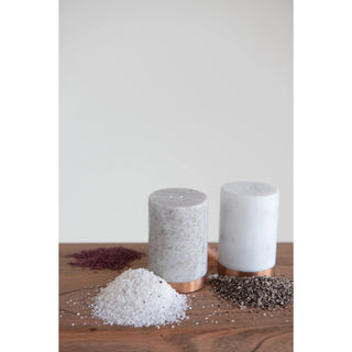 Marble Salt & Pepper Shakers with copper base
